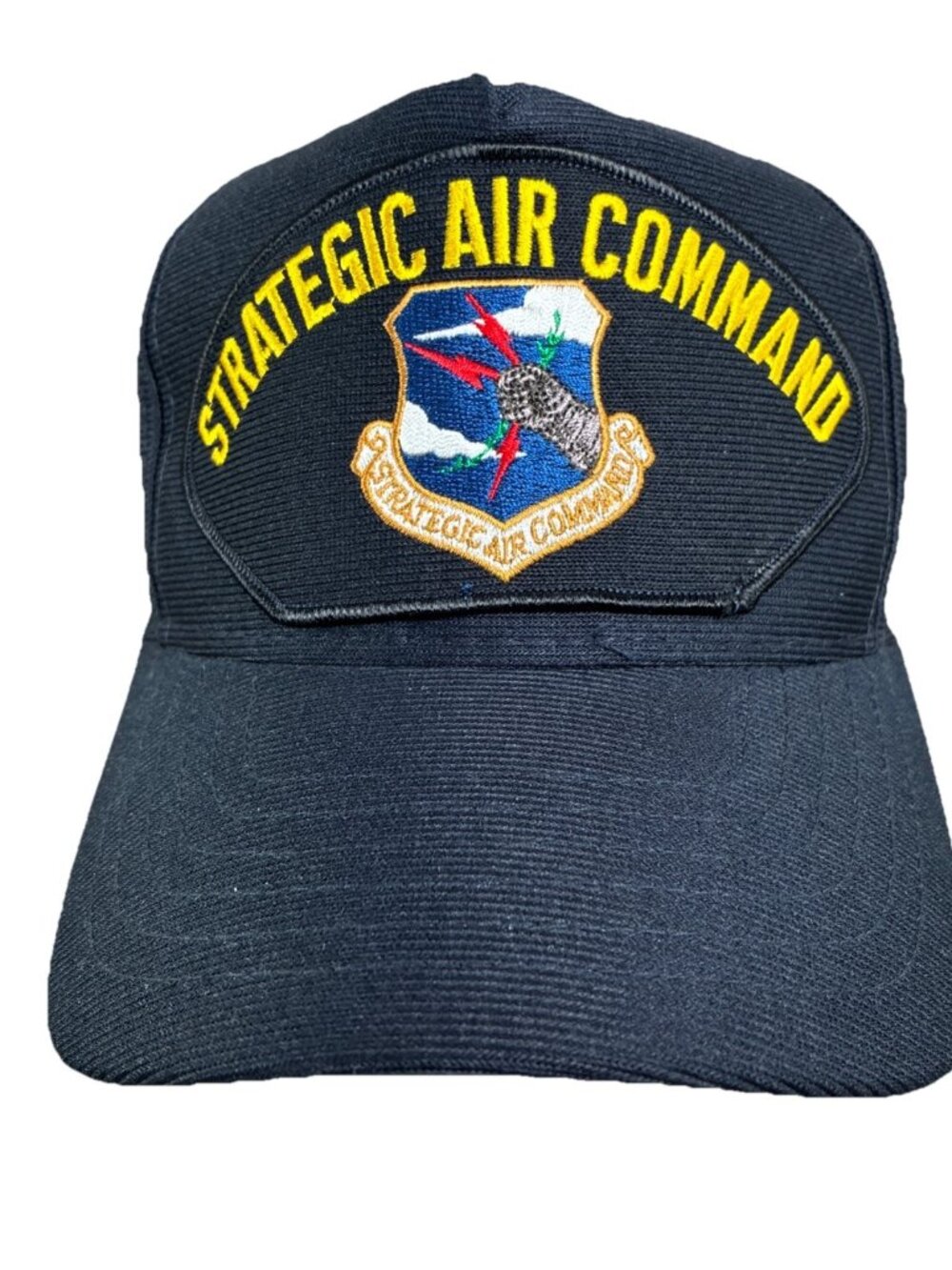 STRATEGIC AIR COMMAND HAT WITH SAC SHIELD - Blue BallCap Eagle Crest Made In USA